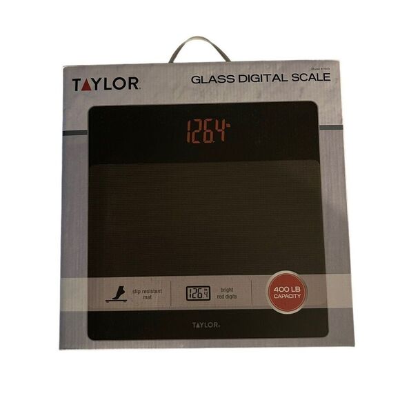 Taylor Smart Digital Body Scale Tempered Glass Platform 400 lb Capacity New - Picture 1 of 7